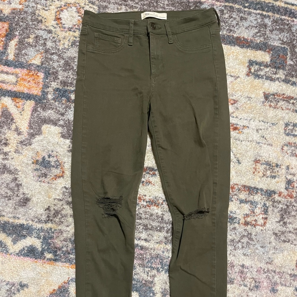 Olive Green GAP Skinny Jeans
